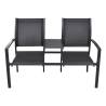 2 Seater Garden Bench - Stylish Steel & Textilene Black