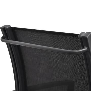 2 Seater Garden Bench - Stylish Steel & Textilene Black