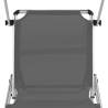 Folding Sun Lounger with Roof - Aluminium & Textilene Grey