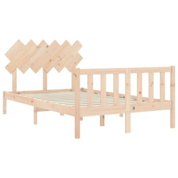 Double Solid Wood Bed Frame with Headboard | HipoMarket UK