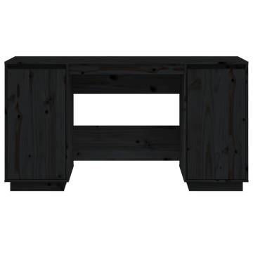 Elegant Black Solid Pine Desk - 140x50x75 cm | HipoMarket