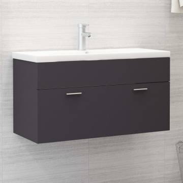 Modern Grey Sink Cabinet with Built-in Basin | Hipomarket