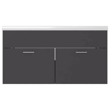 Modern Grey Sink Cabinet with Built-in Basin | Hipomarket