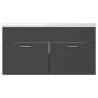 Modern Grey Sink Cabinet with Built-in Basin | Hipomarket