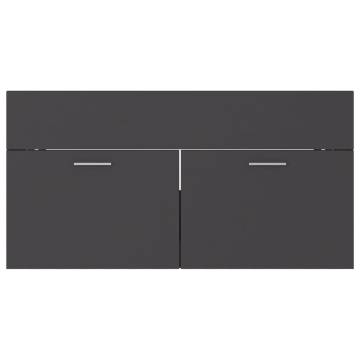 Modern Grey Sink Cabinet with Built-in Basin | Hipomarket