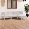 4 Piece Garden Lounge Set Solid Pinewood White Colour white Number of 1 