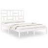 White Solid Wood Bed Frame 160x200 cm - Modern Design