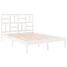 White Solid Wood Bed Frame 160x200 cm - Modern Design