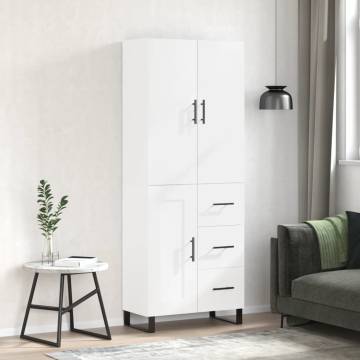 Highboard White 69.5x34x180 cm - Stylish Storage Solution