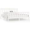 White Solid Wood Pine Bed Frame 200x200 cm | HipoMarket