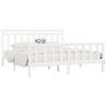 White Solid Wood Pine Bed Frame 200x200 cm | HipoMarket