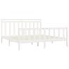 White Solid Wood Pine Bed Frame 200x200 cm | HipoMarket