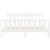 White Solid Wood Pine Bed Frame 200x200 cm | HipoMarket