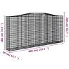 Arched Gabion Baskets - 4 pcs Galvanised Iron Garden Barrier