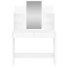 High Gloss White Dressing Table with Mirror - 96x39x142 cm