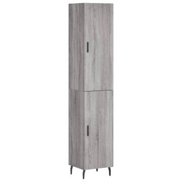 Stylish Highboard Grey Sonoma | 34.5x34x180 cm