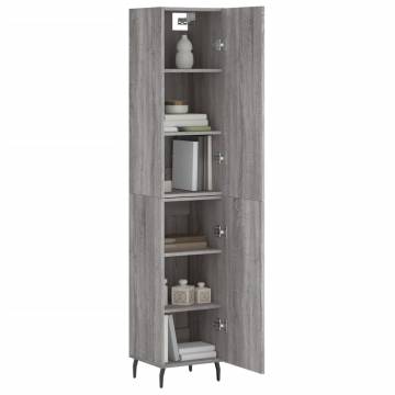 Stylish Highboard Grey Sonoma | 34.5x34x180 cm