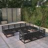 11 Piece Garden Lounge Set Solid Pinewood Colour black Cushion included no Number of 1 