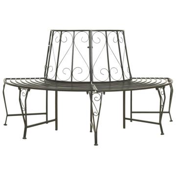 Garden Half Round Tree Bench 160 cm Steel | Hipomarket