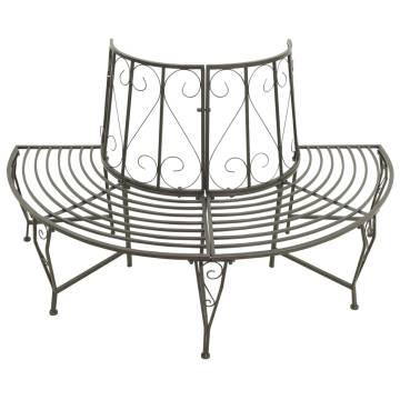 Garden Half Round Tree Bench 160 cm Steel | Hipomarket