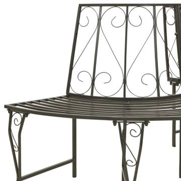 Garden Half Round Tree Bench 160 cm Steel | Hipomarket