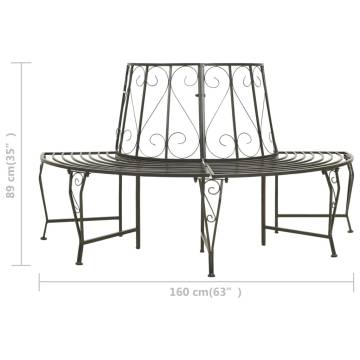 Garden Half Round Tree Bench 160 cm Steel | Hipomarket