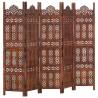 Hand carved 5-Panel Room Divider Brown 200x165 cm Solid Mango Wood Colour dark brown Number of 1 Number_of_Panels 5 