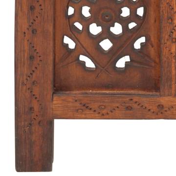 Hand Carved 5-Panel Room Divider - Solid Mango Wood 200x165cm