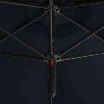 Double Parasol with Steel Pole Black 600 cm | Hipomarket