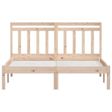 Solid Wood Pine Bed Frame 140x190 cm - Timeless Design