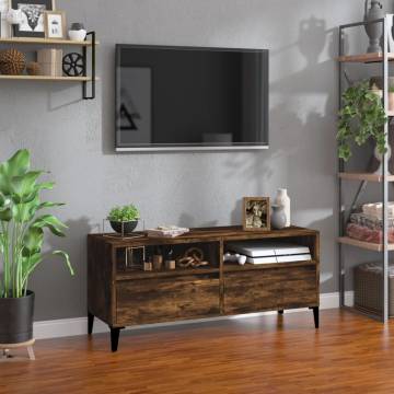 Stylish Smoked Oak TV Cabinet - 100x34.5x44.5 cm