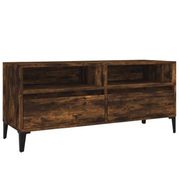 Stylish Smoked Oak TV Cabinet - 100x34.5x44.5 cm