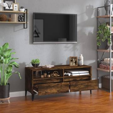 Stylish Smoked Oak TV Cabinet - 100x34.5x44.5 cm