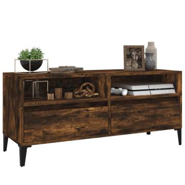 Stylish Smoked Oak TV Cabinet - 100x34.5x44.5 cm