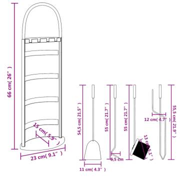 5 Piece Fireplace Tool Set - Durable Steel & Aesthetic Design