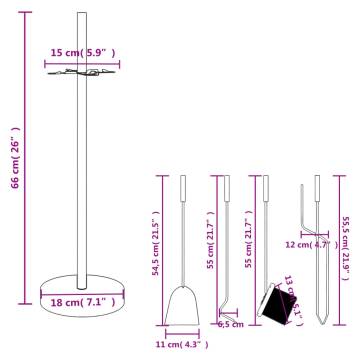 5 Piece Fireplace Tool Set - Durable Steel | HipoMarket