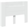 Stylish White LED Headboard Cabinet - 140x16.5x103.5 cm