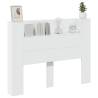 Stylish White LED Headboard Cabinet - 140x16.5x103.5 cm