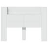 Stylish White LED Headboard Cabinet - 140x16.5x103.5 cm