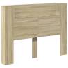 Stylish Sonoma Oak Headboard Cabinet with LED - 140x16.5 cm