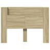 Stylish Sonoma Oak Headboard Cabinet with LED - 140x16.5 cm