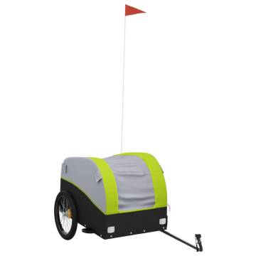 Bike Trailer Black and Green - 45 kg Iron Cargo Storage