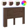 LED Brown Oak Headboard Cabinet - Modern Design & Storage