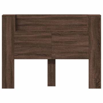 LED Brown Oak Headboard Cabinet - Modern Design & Storage