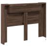 LED Brown Oak Headboard Cabinet - Modern Design & Storage