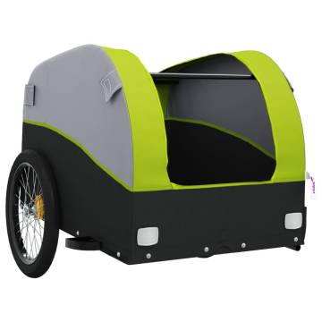 Bike Trailer Black and Green - 45 kg Iron Cargo Storage