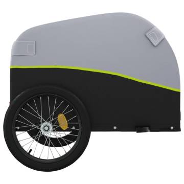 Bike Trailer Black and Green - 45 kg Iron Cargo Storage