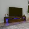 TV Cabinet with LED Lights Brown Oak 200x36.5x40 cm Colour brown oak Quantity in Package 1 Width 200 cm 