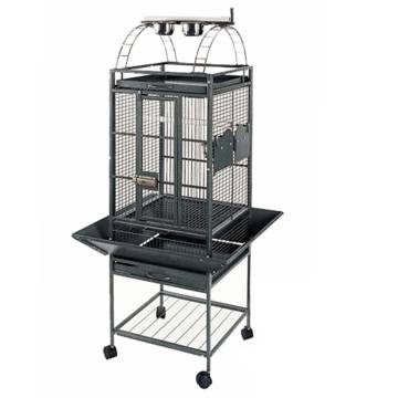 Strong Parrot Cage Villa Helios - Silverstone Grey 46x46x149 cm