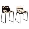 Dining Chairs 2 pcs Genuine Goat Leather Colour black and white Quantity in Package 2 